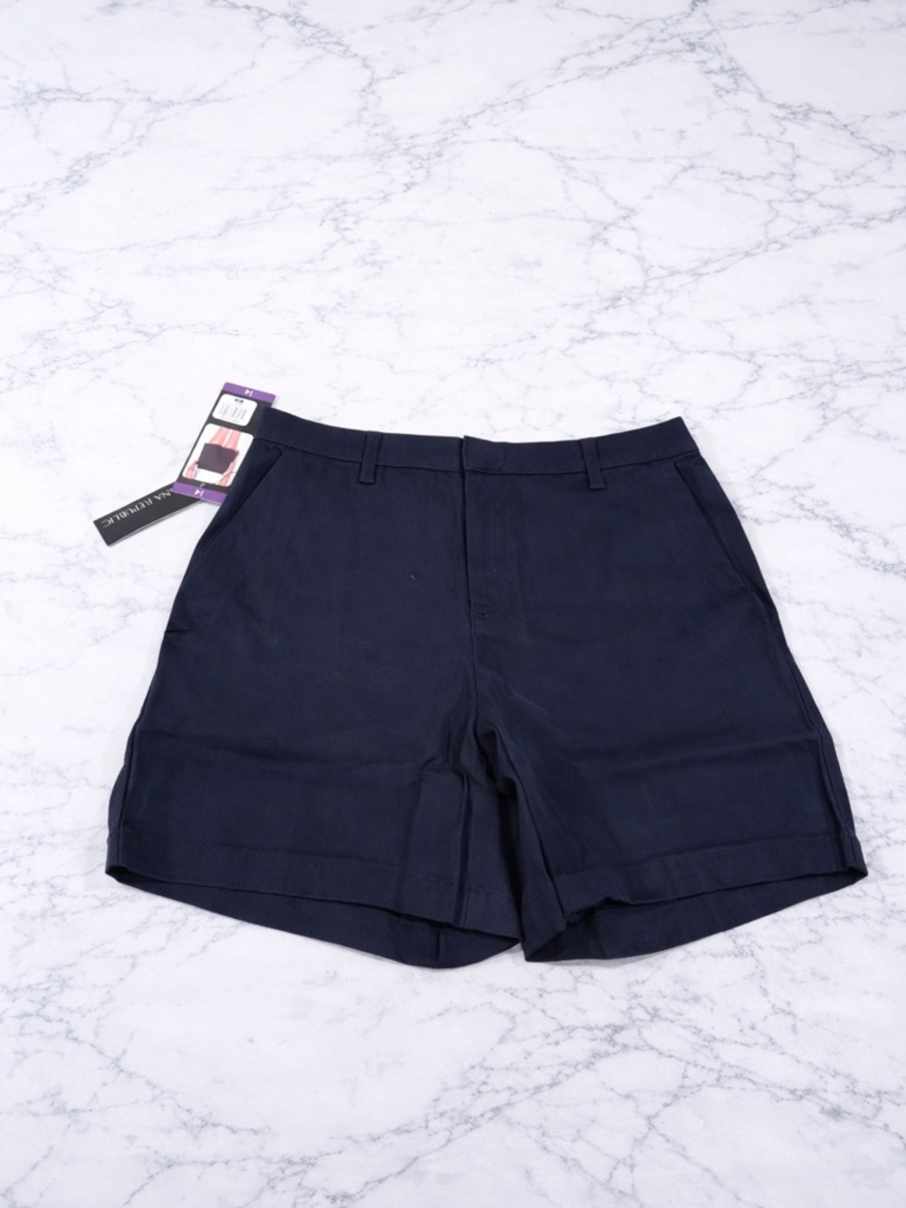 Banana Republic Black Chino Shorts Size 14 NWT Classic Flat Front